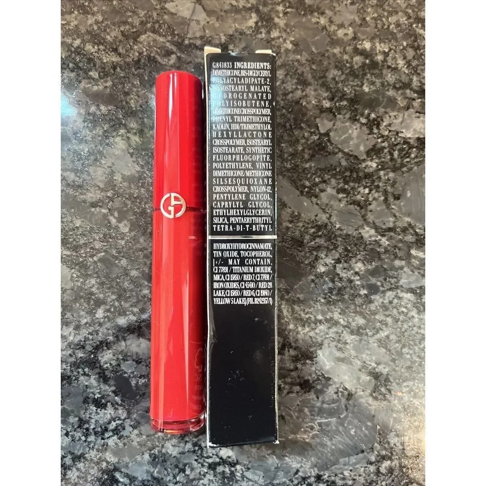 Giorgio Armani Red Lipstick Lip Maestro 416 Scarletto Liquid Velvet Lipstick